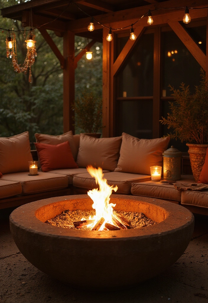 22 Boma Ideas Fire Pits for Outdoor Living - 11. Fire Pit with Seating Nook