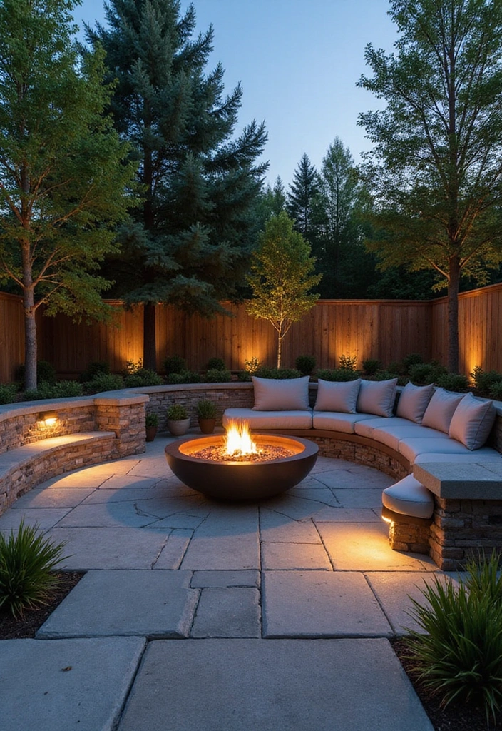 22 Eco-Friendly Paver Patio Ideas for Sustainable Outdoor Living - 16. Modern Fire Bowl Patios