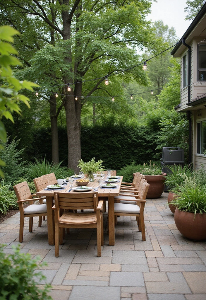 22 Eco-Friendly Paver Patio Ideas for Sustainable Outdoor Living - 9. Outdoor Dining Patios