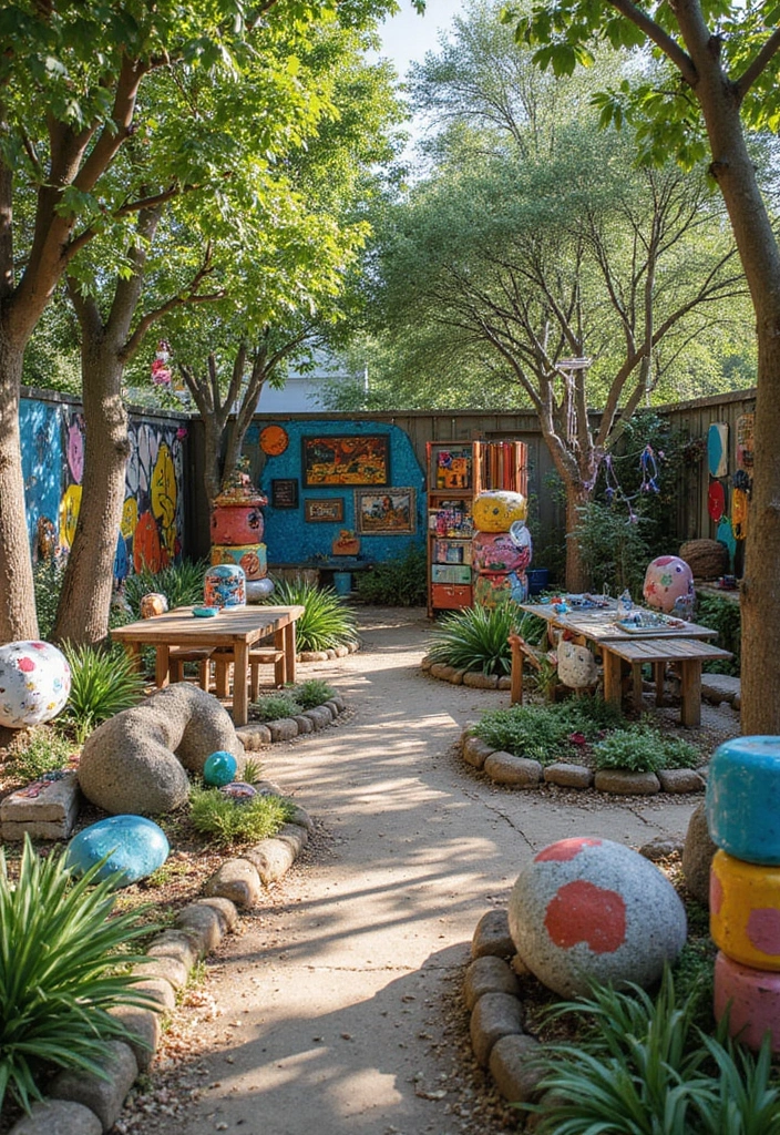22 Outdoor Living Ideas for a Sustainable Home Decor - 6. Outdoor Art Installations