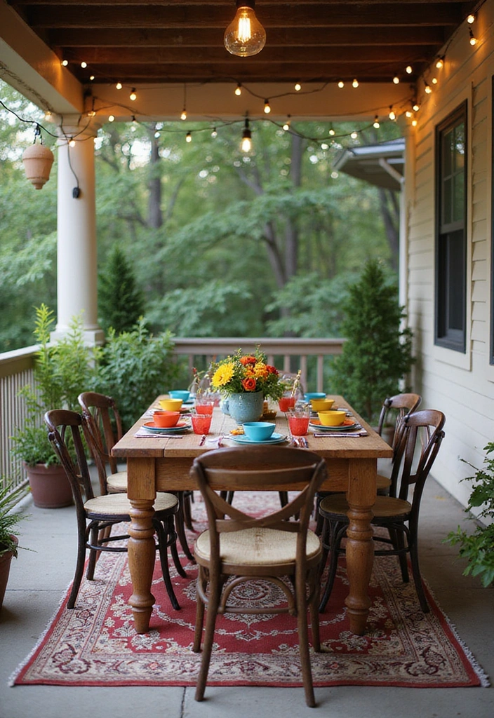 22 Porch Ideas Entrance for Bohemian Outdoor Living Spaces - 11. Open-Air Dining Spaces