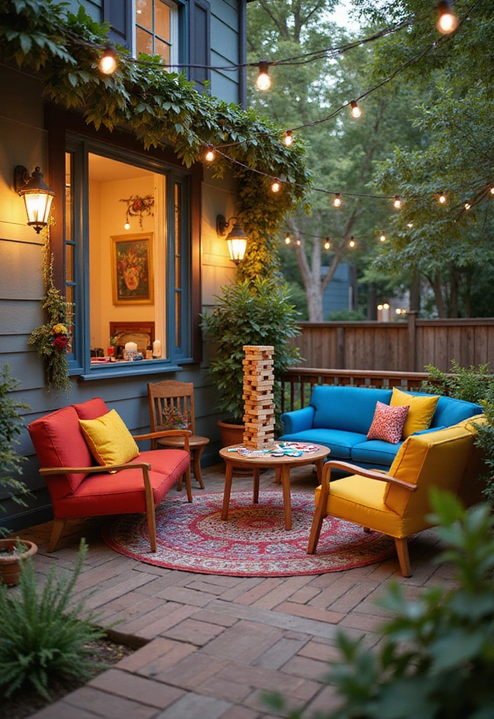 22 Porch Ideas Entrance for Bohemian Outdoor Living Spaces - 13. Outdoor Games Corner