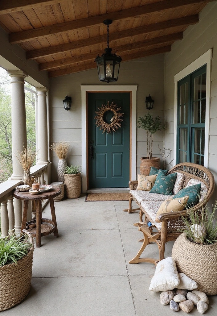 22 Porch Ideas Entrance for Bohemian Outdoor Living Spaces - 19. Nature-Inspired Decor