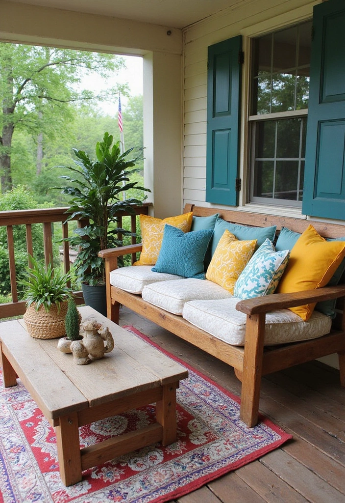 22 Porch Ideas Entrance for Bohemian Outdoor Living Spaces - 4. Rustic Wooden Accents