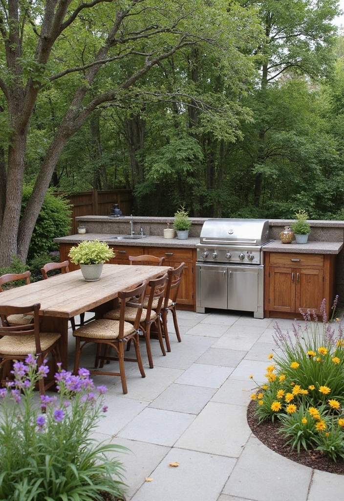 23 Backyard Patio Ideas for Sustainable Outdoor Living - 14. Outdoor Kitchen