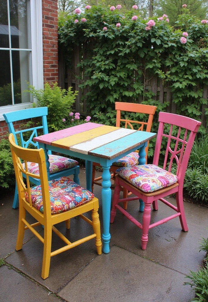 23 Backyard Patio Ideas for Sustainable Outdoor Living - 7. Upcycled Furniture