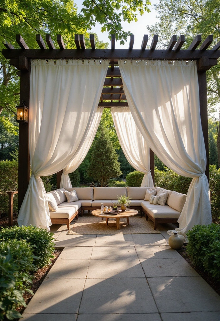 23 Backyard Privacy Ideas From Neighbors - 6. Pergolas with Drapes