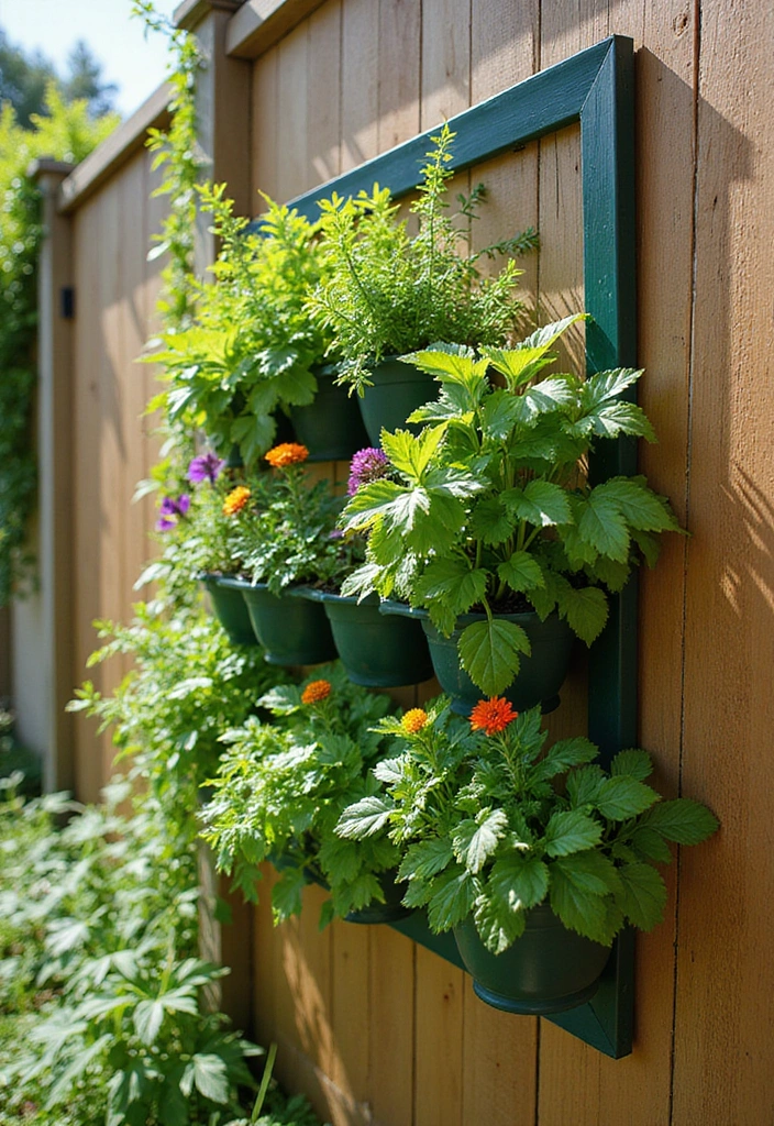 23 Cheap Backyard Ideas for Affordable Outdoor Living - 4. Vertical Garden Planters