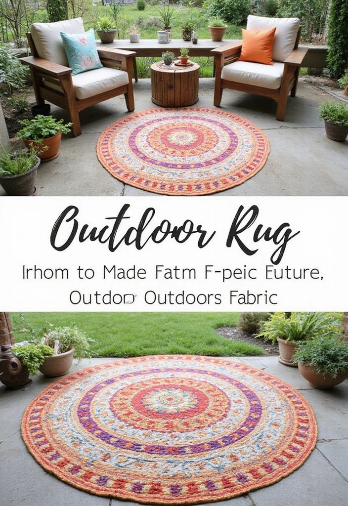 23 Cheap Backyard Ideas for Affordable Outdoor Living - 5. DIY Outdoor Rug