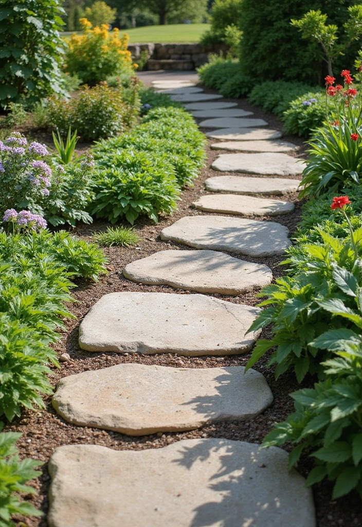 23 Cheap Backyard Ideas for Affordable Outdoor Living - 9. Natural Stone Pathways