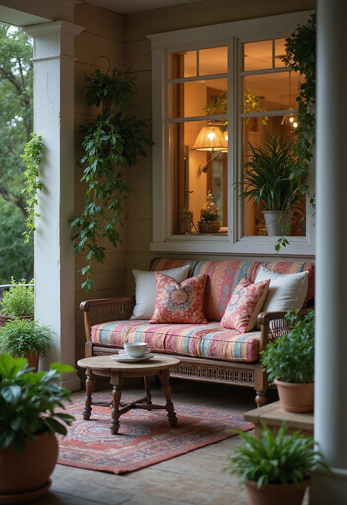 23 Double Wide Front Porch Ideas for Cozy Outdoor Living - 1. Cozy Seating Nook