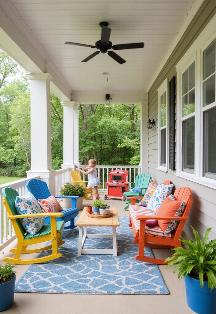 23 Double Wide Front Porch Ideas for Cozy Outdoor Living - 13. Family-Friendly Play Area