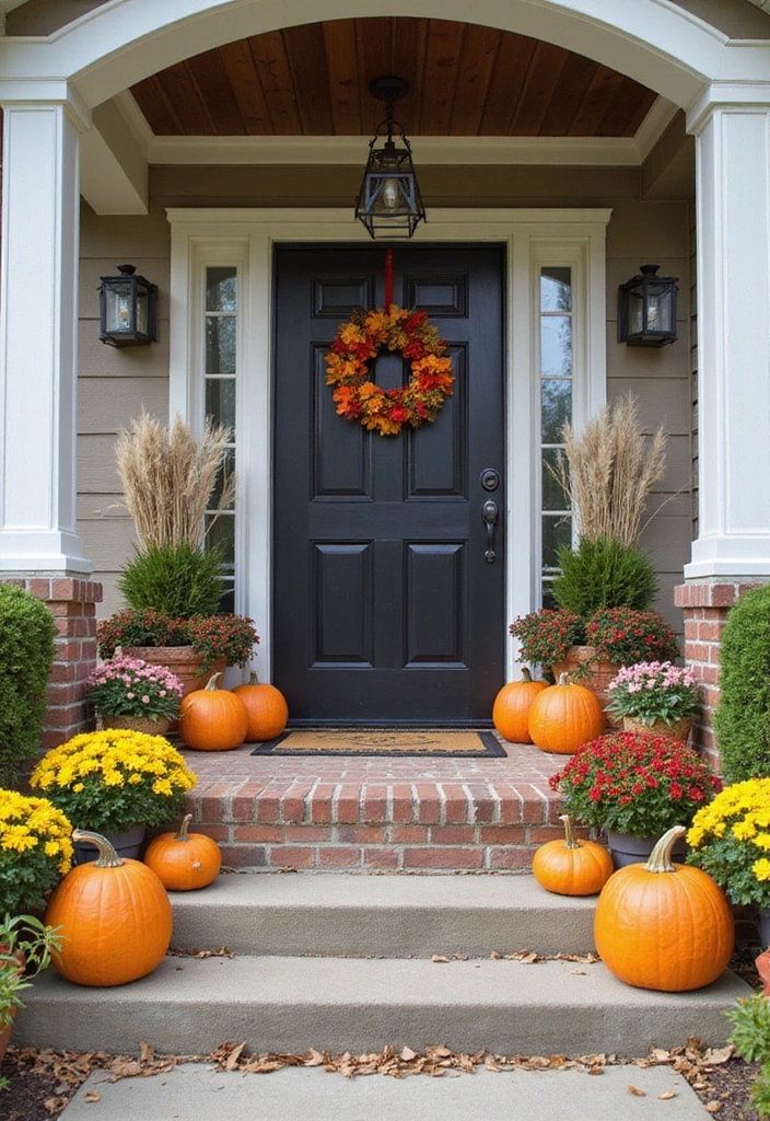 23 Double Wide Front Porch Ideas for Cozy Outdoor Living - 15. Seasonal Decor Showcase