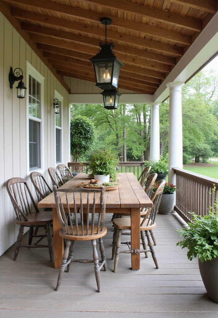 23 Double Wide Front Porch Ideas for Cozy Outdoor Living - 2. Charming Farmhouse Vibes