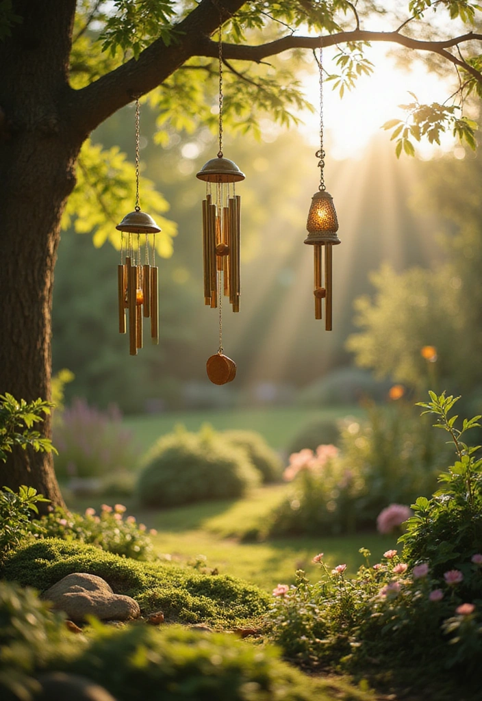 23 Enchanting Fairy Garden Ideas for Your Home Decor - 12. Fairy Garden Wind Chimes