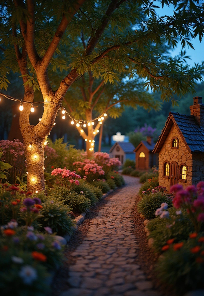 23 Enchanting Fairy Garden Ideas for Your Home Decor - 8. Colorful Fairy Lights