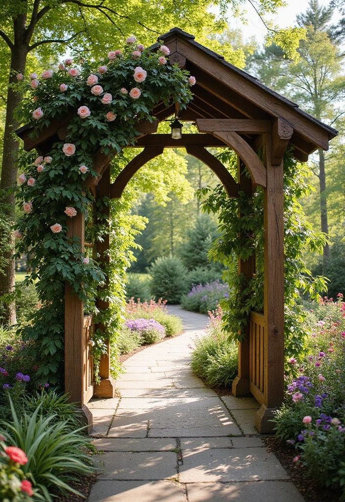 23 Garden Ideas for Sustainable Outdoor Living - 15. Garden Arbors: Elegant Entrances