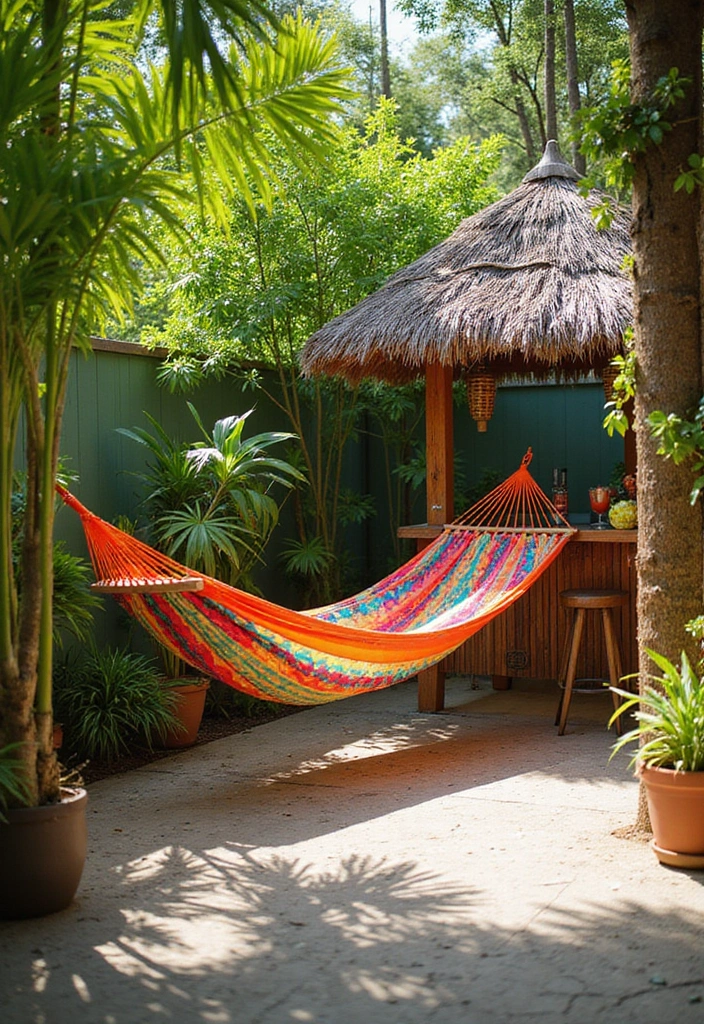 23 Hammock Ideas for Your Backyard Retreat - 11. Tropical Retreat Hammock