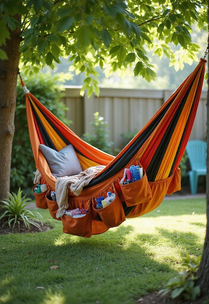 23 Hammock Ideas for Your Backyard Retreat - 12. Hammock with Built-in Storage