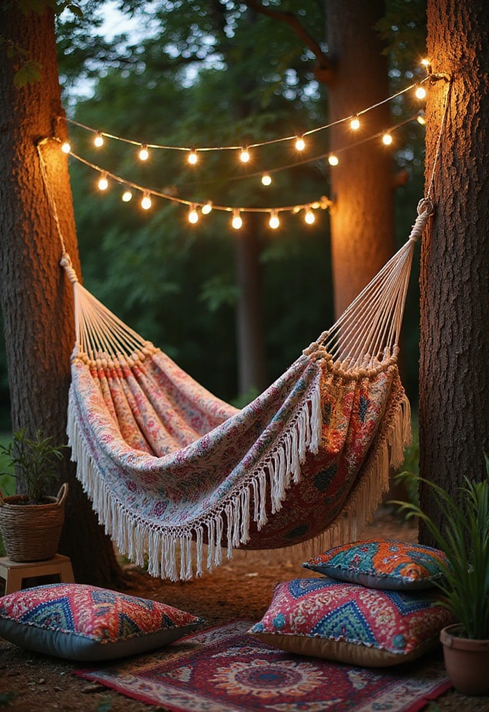 23 Hammock Ideas for Your Backyard Retreat - 7. Bohemian-Style Hammock