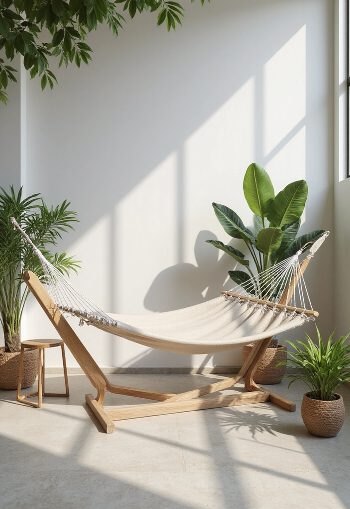 23 Hammock Ideas for Your Backyard Retreat - 9. Minimalist Hammock Setup