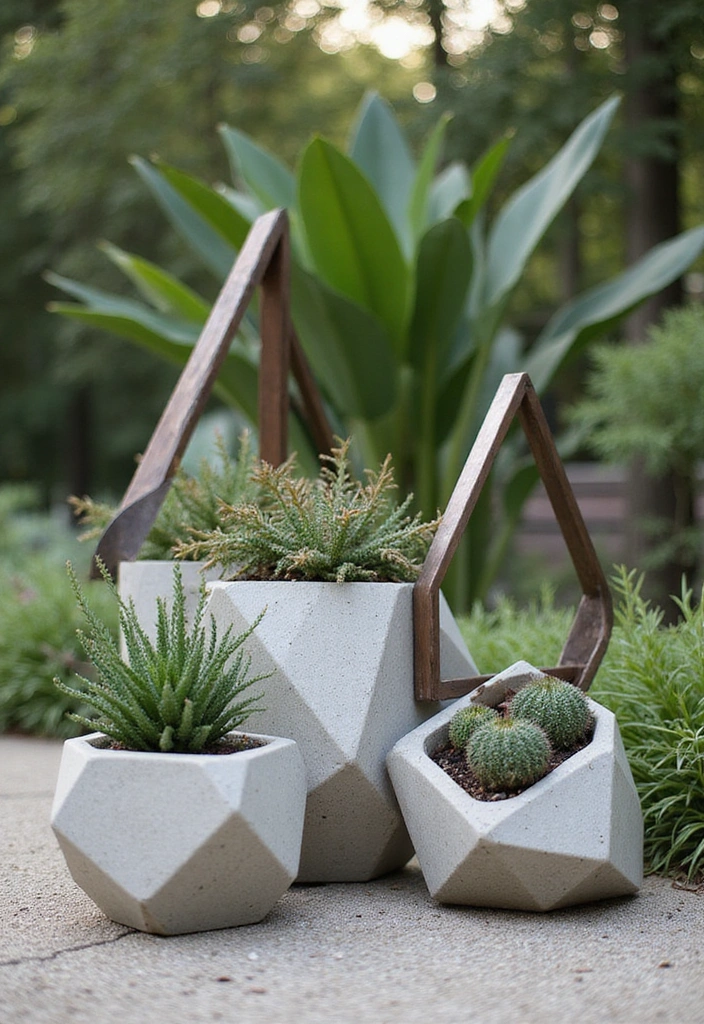 23 Hanging Plants Indoor Ideas for Outdoor Living Spaces - 10. Geometric Planters