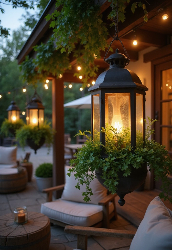 23 Hanging Plants Indoor Ideas for Outdoor Living Spaces - 11. Hanging Lantern Planters