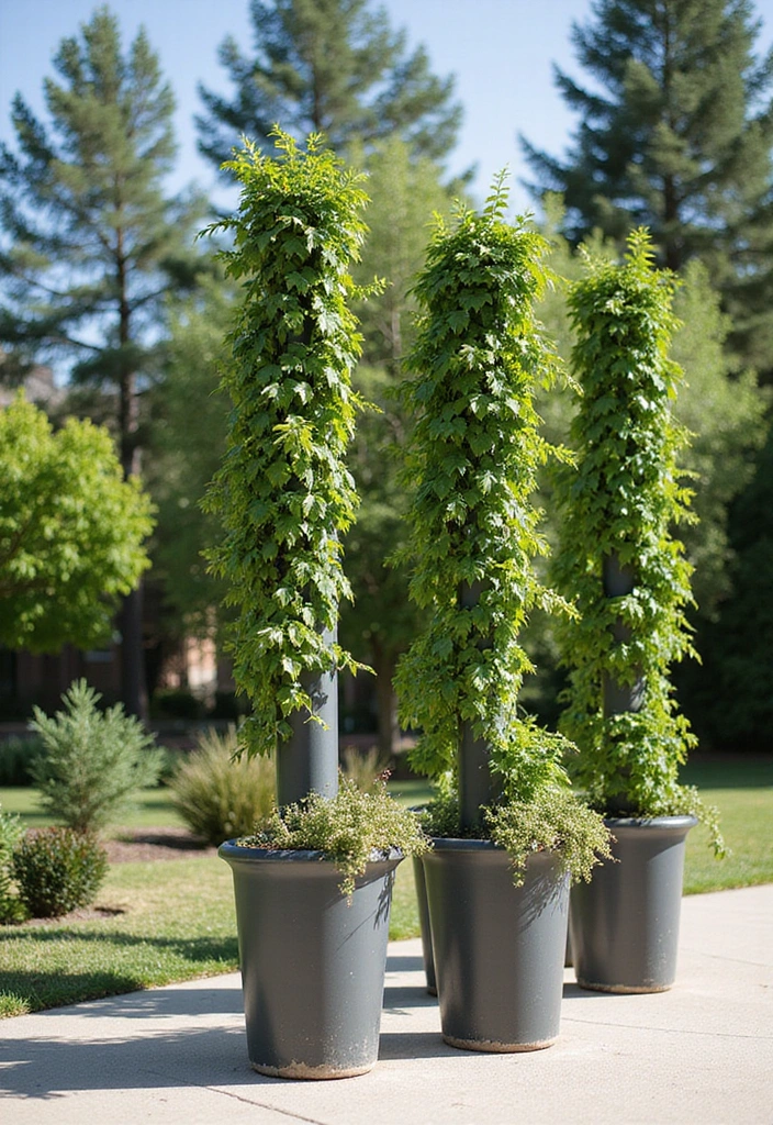 23 Hanging Plants Indoor Ideas for Outdoor Living Spaces - 14. Planter Columns
