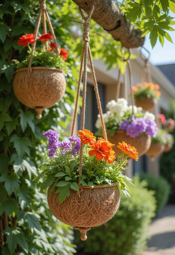 23 Hanging Plants Indoor Ideas for Outdoor Living Spaces - 15. Decorative Hanging Baskets with Liners