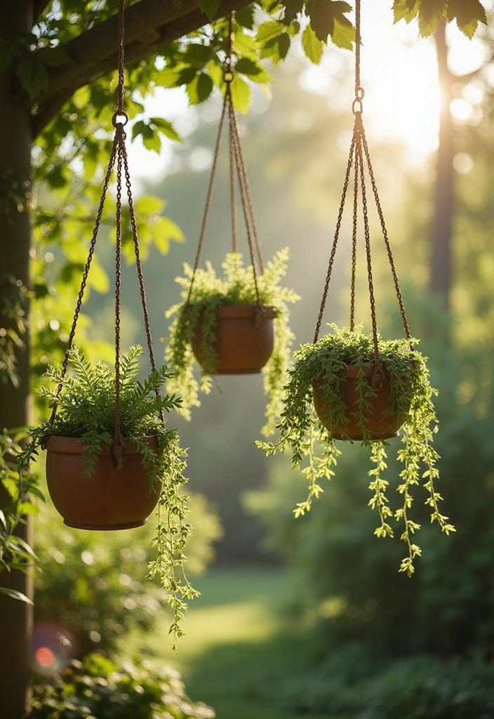 23 Hanging Plants Indoor Ideas for Outdoor Living Spaces - 18. Hanging Wind Chime Planters