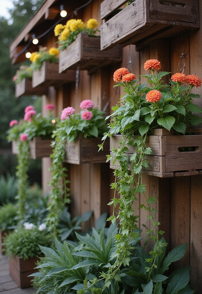 23 Hanging Plants Indoor Ideas for Outdoor Living Spaces - 6. Repurposed Wooden Crates