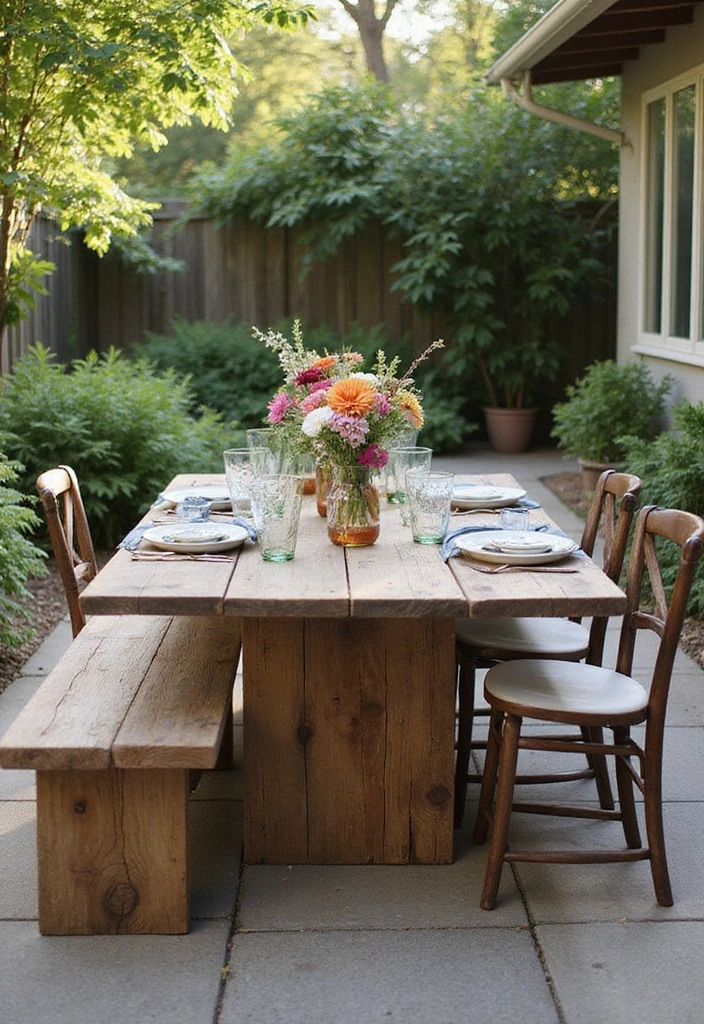 23 Outdoor Patio Ideas: Sustainable Solutions for Your Outdoor Living Space - 1. Reclaimed Wood Furniture