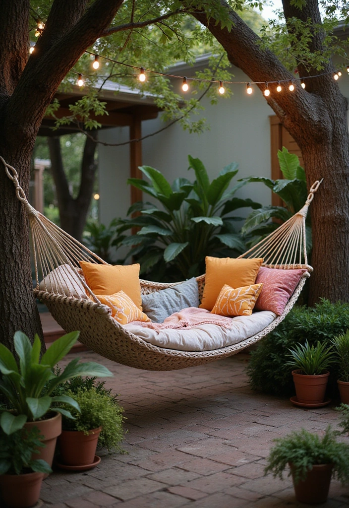 23 RV Yard Ideas for Outdoor Living - 13. Hammock Retreat