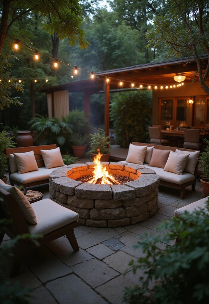 24 Backyard Fire Pit Ideas Lounge Areas Outdoor Living - 1. Rustic Stone Fire Pit