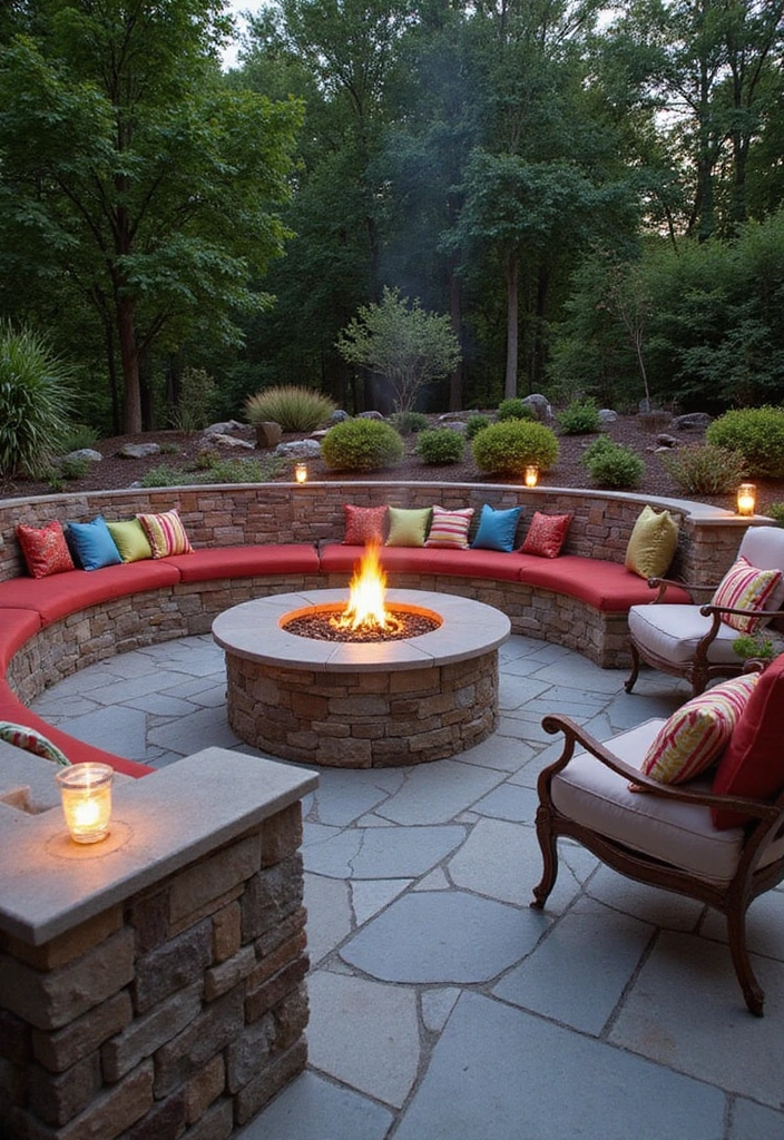24 Backyard Fire Pit Ideas Lounge Areas Outdoor Living - 14. Fire Pit with Seating Wall
