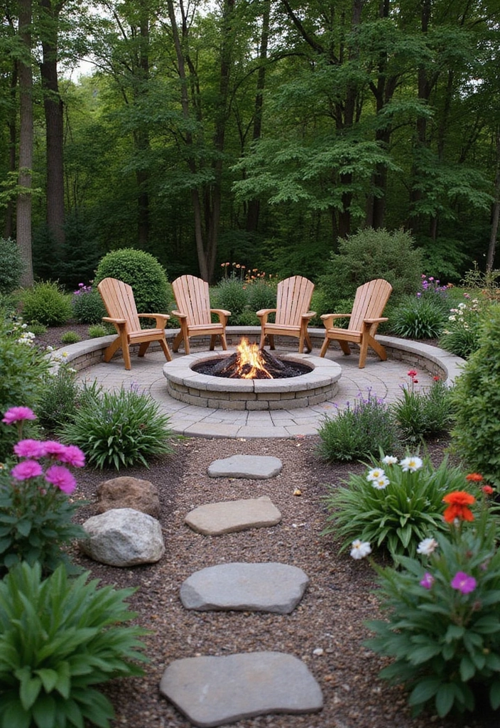24 Backyard Fire Pit Ideas Lounge Areas Outdoor Living - 15. Fire Pit with Surrounding Landscaping