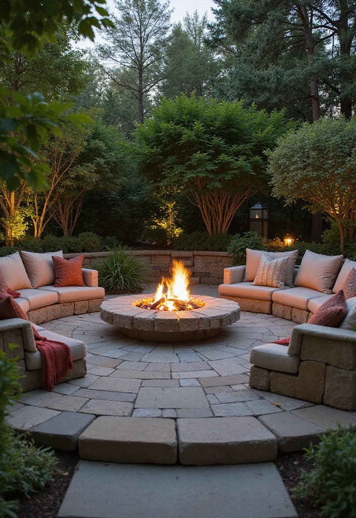 24 Eco-Friendly Firepits for Stylish Outdoor Living - 13. Firepit with Seating Nooks