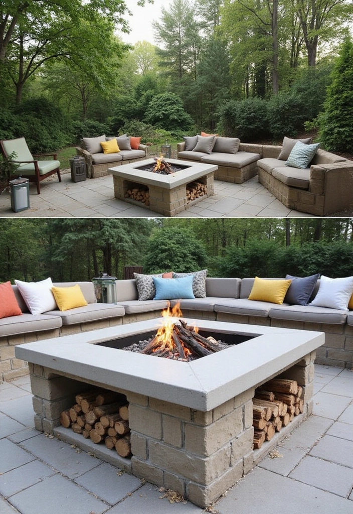24 Eco-Friendly Firepits for Stylish Outdoor Living - 15. Firepit with Built-in Storage