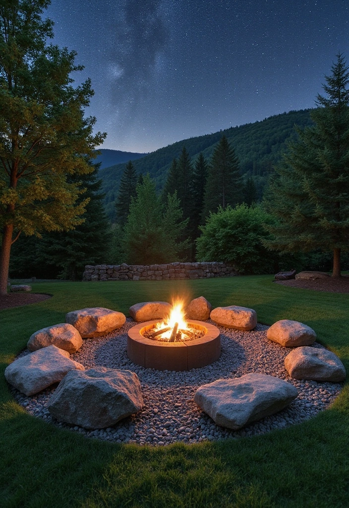 24 Eco-Friendly Firepits for Stylish Outdoor Living - 2. Stone and Pebble Firepit