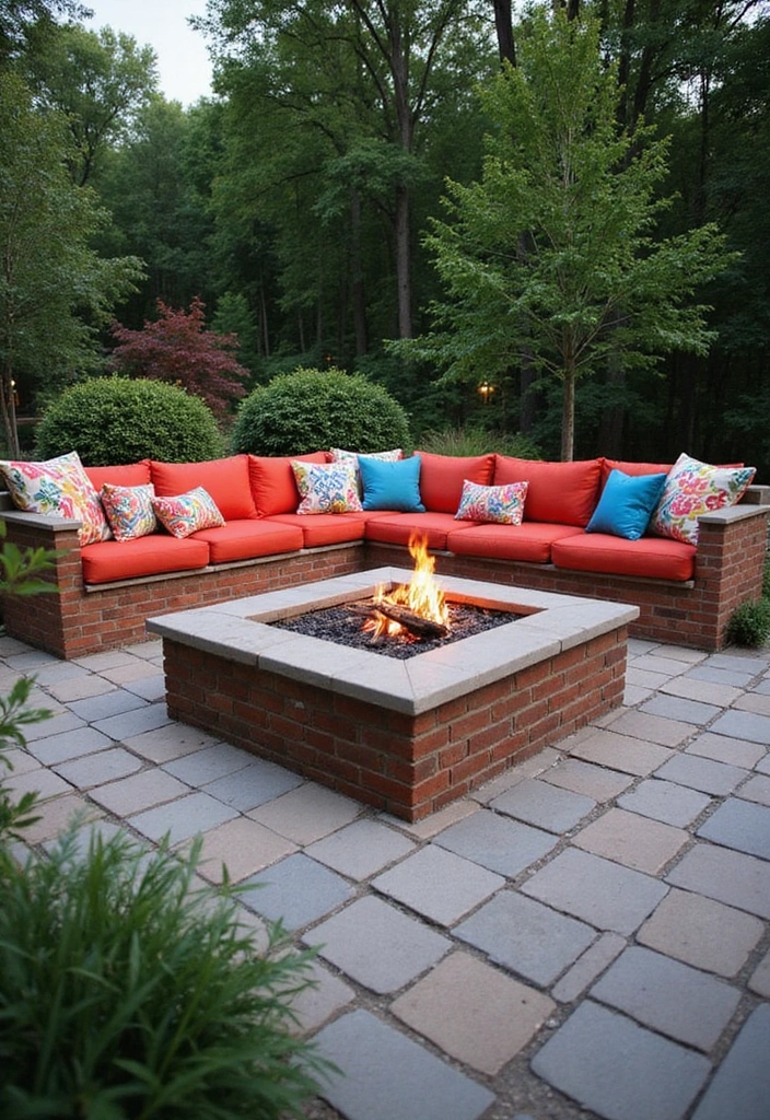 24 Eco-Friendly Firepits for Stylish Outdoor Living - 8. Firepit with Seating Wall