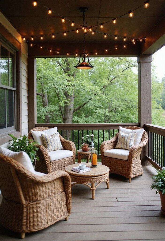 24 Eco-Friendly Outdoor Living Room Ideas for Covered Patios - 1. Cozy Corner for Relaxation