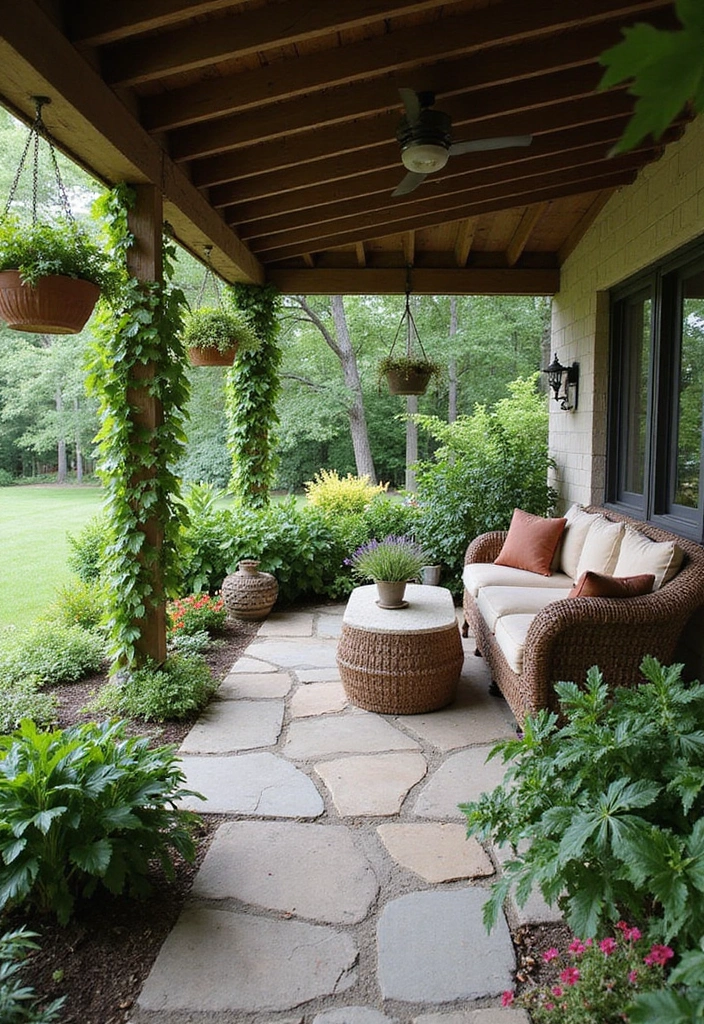 24 Eco-Friendly Outdoor Living Room Ideas for Covered Patios - 14. Garden Sanctuary