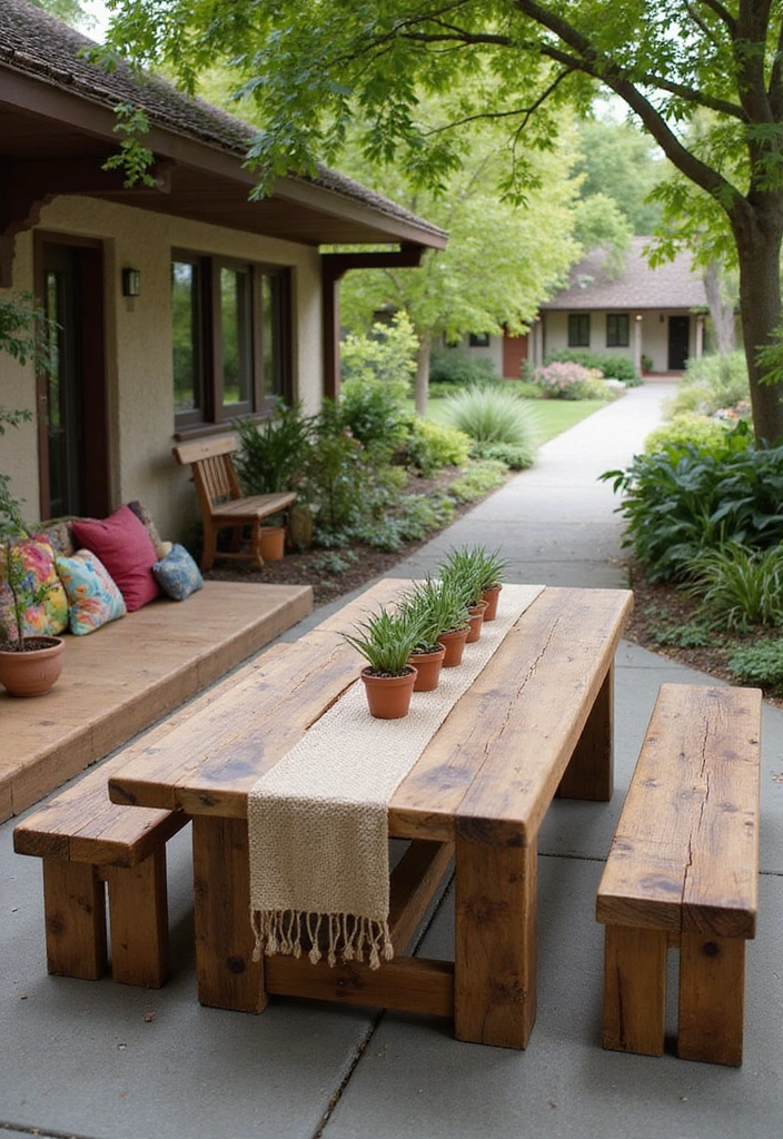 24 Outdoor Living Space Ideas for Your Eco-Friendly Patio - 1. Reclaimed Wood Furniture