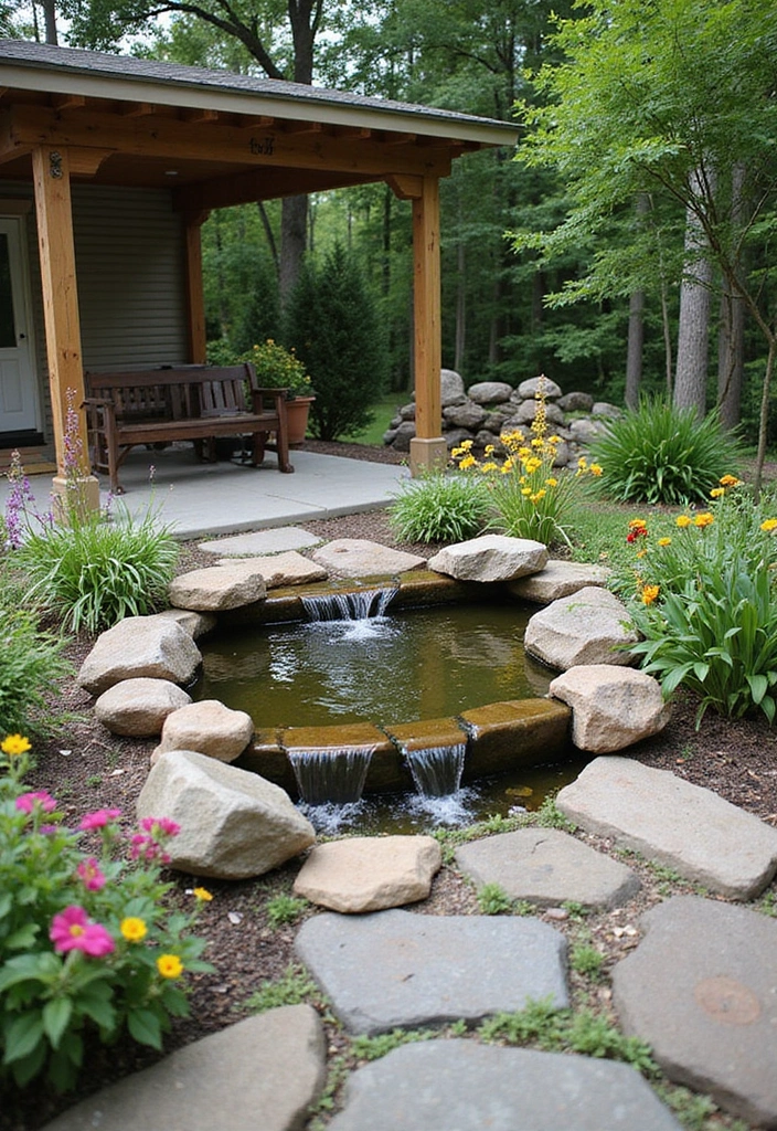 24 Outdoor Living Space Ideas for Your Eco-Friendly Patio - 14. Natural Water Features