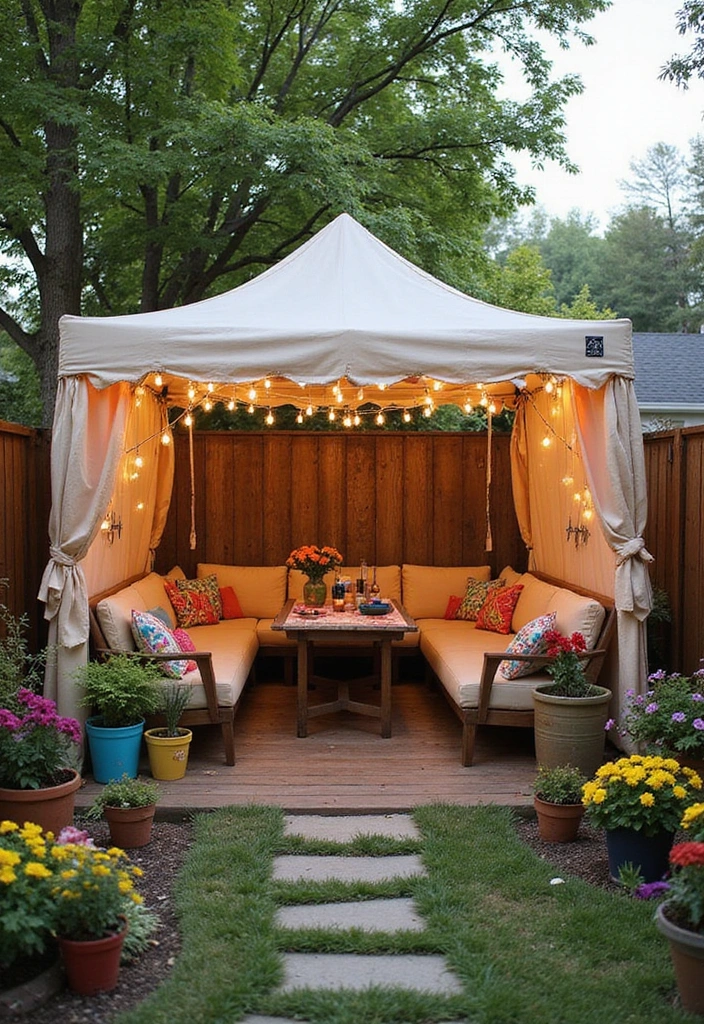 24 Patio Roof Extension Ideas for Small Outdoor Spaces - 14. Pop-Up Gazebo