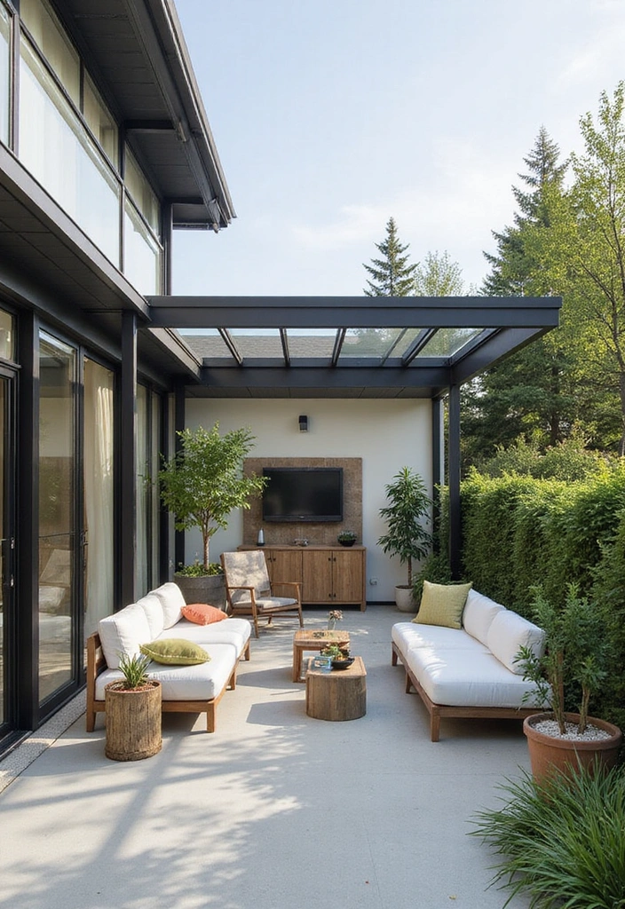 24 Patio Roof Extension Ideas for Small Outdoor Spaces - 15. Sleek Polycarbonate Roof