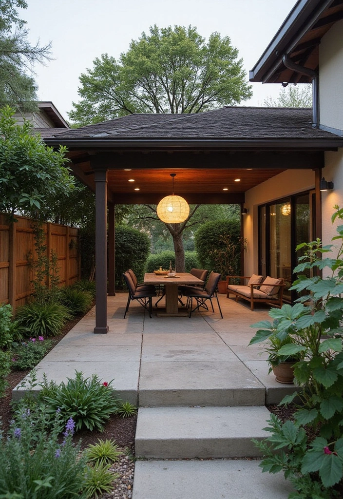 24 Patio Roof Extension Ideas for Small Outdoor Spaces - 21. Serene Zen Roof