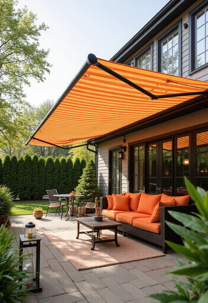 24 Patio Roof Extension Ideas for Small Outdoor Spaces - 4. Retractable Awning