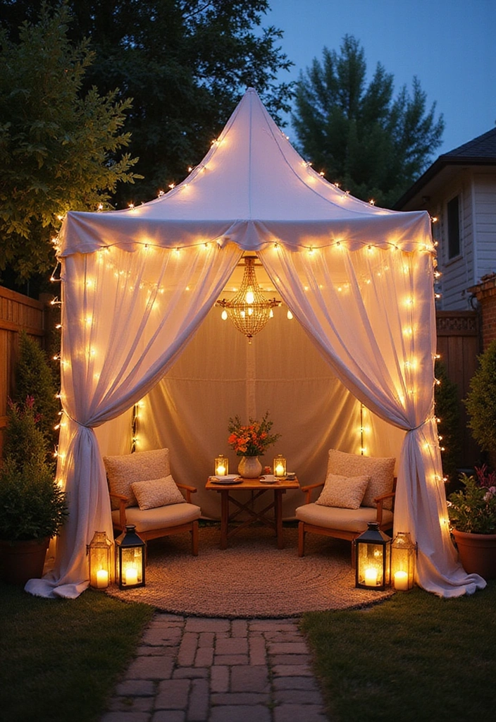 24 Patio Roof Extension Ideas for Small Outdoor Spaces - 5. Cozy Canopy Tent
