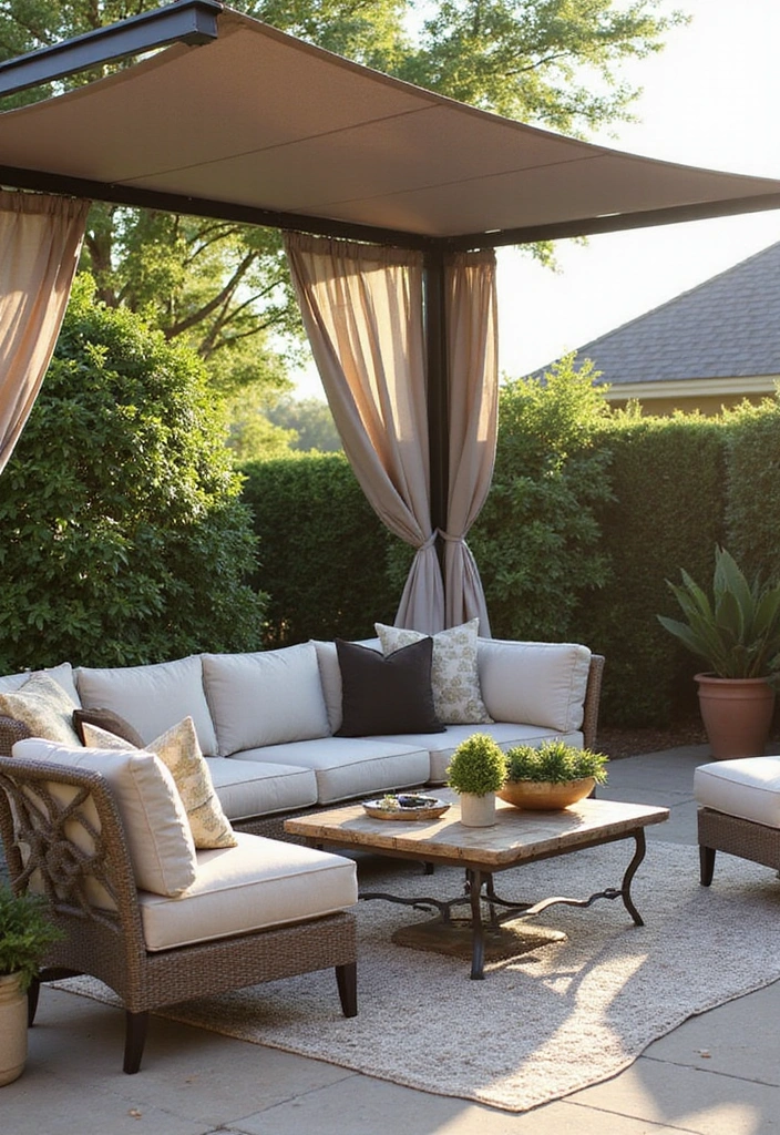 24 Pool Pavilion Ideas for Luxury Outdoor Living - 12. Stylish Canopy Pavilion